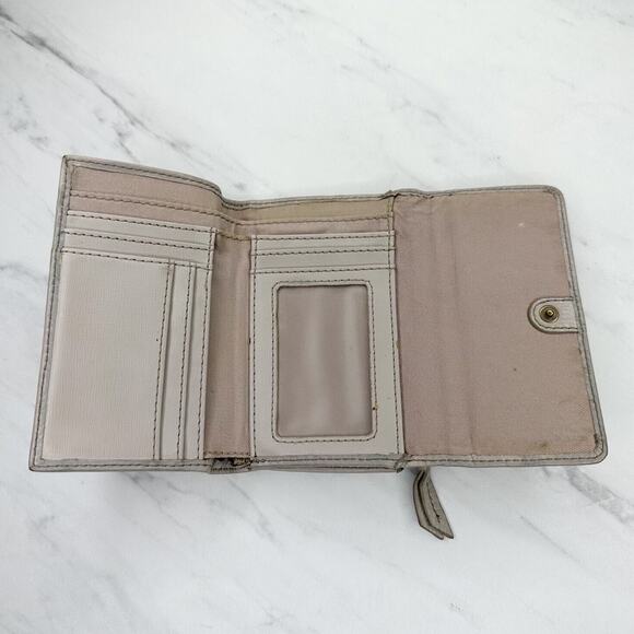 Fossil Gray Small Leather Wallet Billfold Card Holder Wallet Billfold - Picture 4 of 12